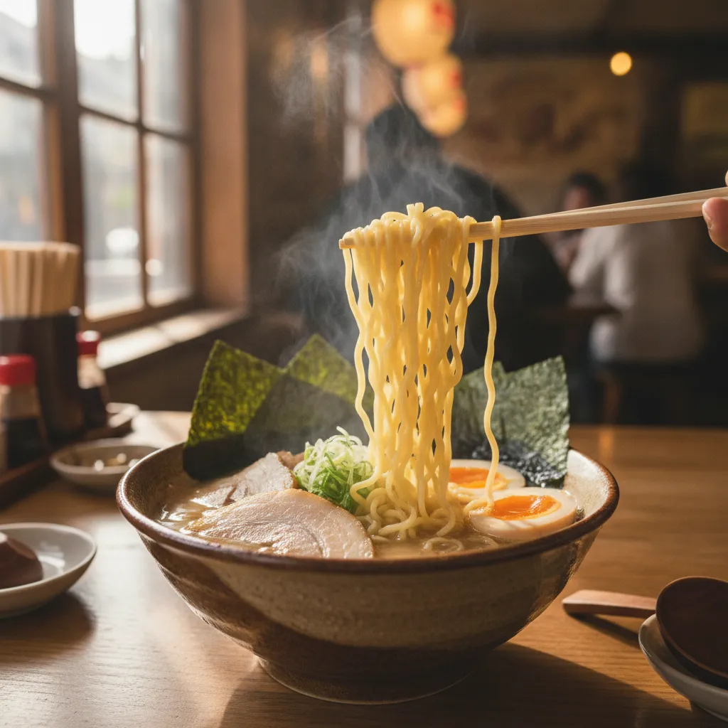 Tigela de ramen servida